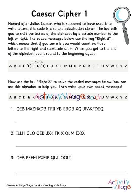 Three Caesar Cipher Challenges Caesar Cipher, Ciphers And Codes, Child Education, Coded Message, Julius Caesar, Homeschool Resources, Gravity Falls, Kids Education, The Kids