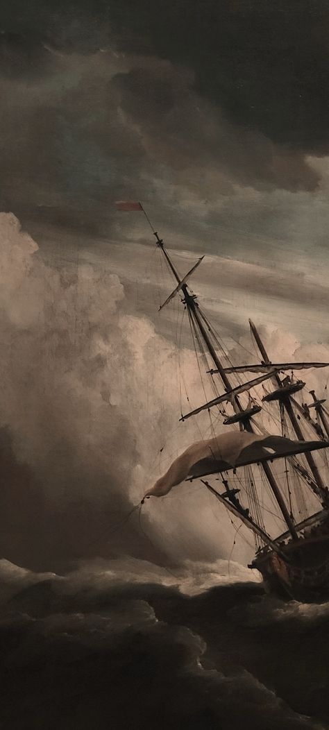 Vintage Wallpaper Dark Academia, Pirate Aesthetic Wallpaper Iphone, Classical Art Phone Wallpaper, Light Colour Wallpaper Iphone, Aesthetic Ipad Wallpaper Horizontal Vintage Brown, Old Ship Painting, Pirates Wallpaper Aesthetic, Old Art Background, Dark Sea Aesthetic Wallpaper