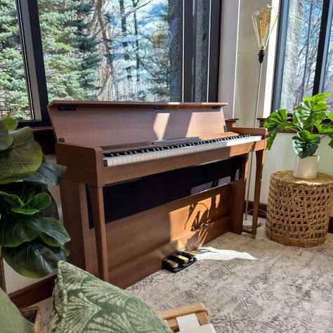 Korg Poetry Chopin-Inspired Digital Piano - Brown – Kraft Music Digital Piano In Living Room, Piano In House, Piano In Bedroom, Brown Piano, Piano Room Decor, Piano Living Rooms, Wood Piano, Piano Crafts, Piano Stand