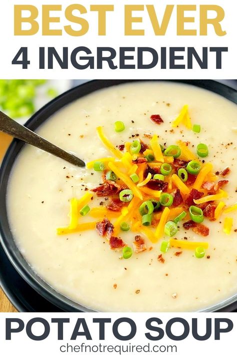 4 Ingredient Potato Soup, Quick Potato Soup, Mashed Potato Soup, Chicken Broth Soup, Homemade Potato Soup, Best Potato Soup, Potato Bacon Soup, Cheesy Potato Soup, Cream Of Potato Soup