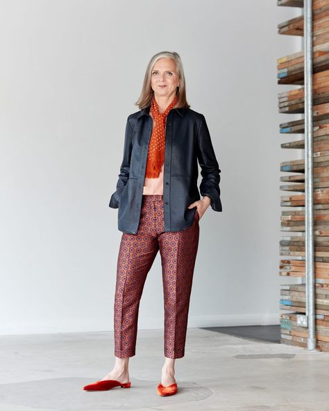 Why it’s good to experiment with outfit combinations Alyson Walsh, Make Your Own Clothes, Dress Making Patterns, Ageless Style, Leather Shirt, Outfit Combinations, Navy Shirt, Try Something New, Fashion Over 50