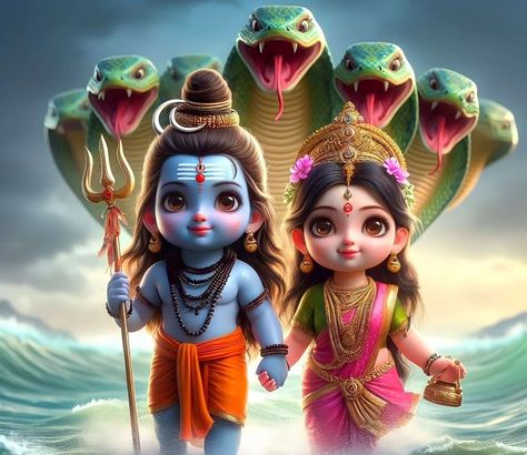 Cute Shiv Parvati, Shiv Parvati Cartoon, Shiv Parvati Images, Shiv And Parvati, Siva Parvathi, Shiv Parvati, Cute Mobile Wallpapers, Shiva Parvati Images, Har Har Mahadev