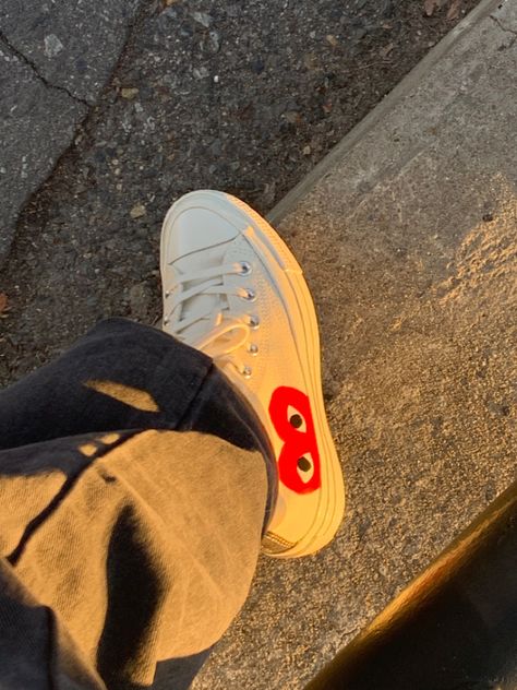 Cdg Converse Aesthetic, Cdg Play Outfit, Cdg Shoes, Converse Cdg, Cdg Play Converse, Converse X Cdg, Cdg Converse, Converse Play, Converse Aesthetic