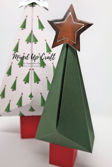 Christmas Tree Shaped Gift Boxes Paper Christmas Trees, Christmas Tree Box, Tree Box, Creative Diy Gifts, Folded Paper, Christmas Tree Crafts, Diy Gift Wrapping, Diy Gift Box, Paper Christmas