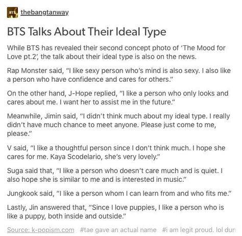 BTS Ideal Types Bts Ideal Type, Jungkook Ideal Type, Bts Scenarios, Bts Theory, Ideal Type, Bts Facts, Bts Group, Post Punk, Bts Korea