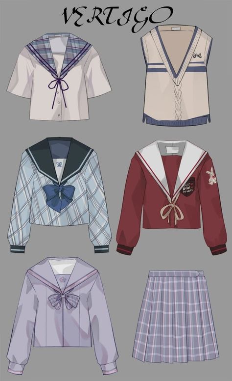 Uniform Outfits Drawing, School Uniform Outfits Drawing, Outfits Drawing, Character Clothes, Uniform Outfits, Drawing Ideas List, Fashion Reference, School Uniform Outfits, Character Reference