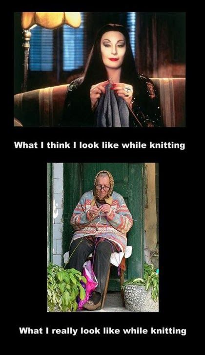 What I think I look like when I'm knitting... Knitting Humor Funny, Yarn Humor, Crochet Quote, Knitting Quotes, Knitting Humor, Crochet Humor, Knitted Wit, How To Purl Knit, E Card