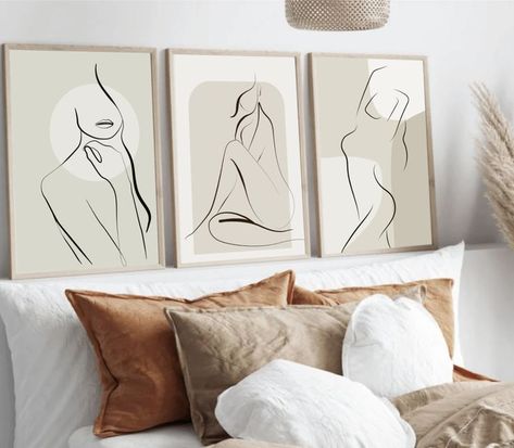 Elegant Minimalist wall art, available in beige, sage green, pink, black and white or grey.  More stunning collections in our shop! 
Line art woman set of 3 prints. Living room prints, bedroom prints, bedroom wall art, bathroom prints, office prints. Special gift idea for her, woman gift. Line Drawing Woman, Beige Bedroom Decor, Female Wall Art, Esthetician Room Decor, Line Art Minimalist, Woman Line Art, One Line Drawing, Living Room Prints, Office Prints