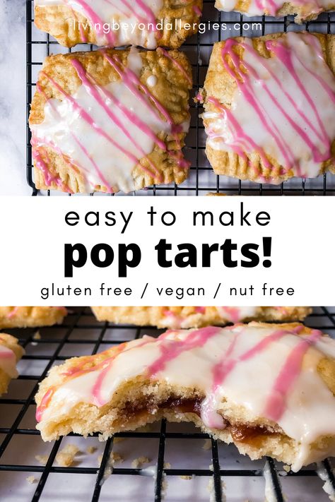 Vegan Pop Tarts, Vegan Poptarts, Gluten Free Pop Tarts, Strawberry Pop Tarts, Strawberry Pop, Strawberry Pop Tart, Pop Tart, Tasty Breakfast, Homemade Gluten Free