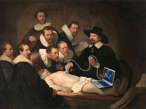 Teaching with ultrasound -- an updated Rembrandt. Phantom Limb, Medicine Art, History Of Medicine, Heart Sounds, Horse Anatomy, Art Idea, Beautiful Islamic Quotes, Ultrasound, The Bridge