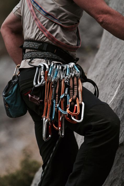 Climbing Astethic, Mountain Climbing Aesthetic, Climber Aesthetic, Rock Climbing Aesthetic, Mountain Climbing Gear, Rock Climbing Harness, Playground Accessories, Trad Climbing, Alpine Climbing