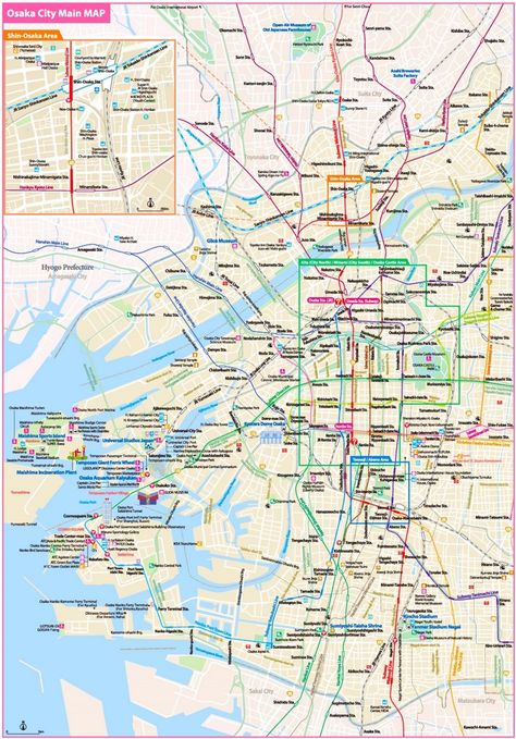 Osaka tourist map Shadowbox Ideas, Japan Map, Tourist Map, Printable Maps, Cv Template, City Maps, Map Poster, Tourist Attraction, Osaka