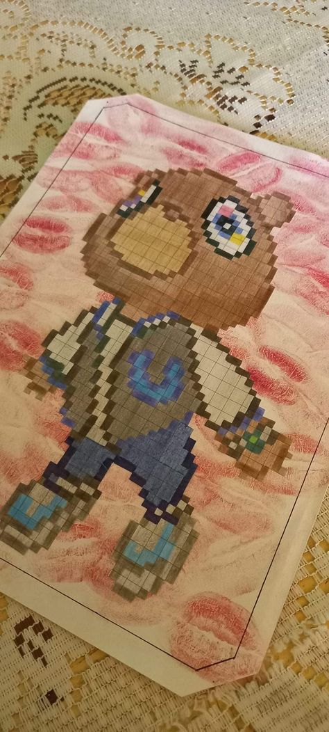 Mi papá Rap Pixel Art, Kanye West Sketch, Organize Stationary, Graduation Kanye West, Kaney West, Kanye West Bear, Graduation Bear, Bf Gifts, Graffiti Style Art