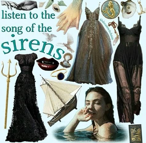 Siren Aesthetic Dress, Siren Outfit Aesthetic, Mermaid Clothes Aesthetic, Sea Witch Outfit, Sea Witch Aesthetic Outfit, Mermaidcore Outfit, Dark Mermaid Aesthetic, Witch Aesthetic Outfit, Dark Mermaid