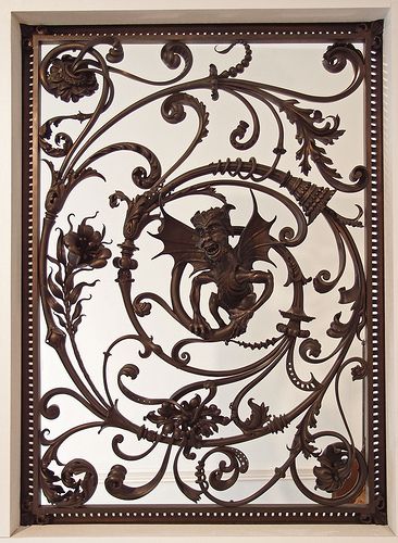 Wrought Iron wizardry by Cyril Colnik - Villa Terrace Museum of Decorative Arts - Milwaukee Wisconsin 2012 Man Cave Building, Wrought Iron Decor, Iron Windows, Wrought Iron Fences, Wrought Iron Gates, Forging Metal, Iron Fence, Iron Work, Iron Gates