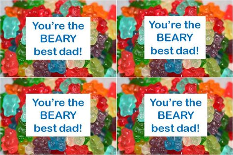 For church on Sunday, we are making a small Father's Day gift for each of the children to give their dads. We put around 20 gummy bears... Appreciation Day Ideas, Gummy Bear, Gummy Bears, Preschool Crafts, Fathers Day Gifts, Diy Gifts, Fathers Day, Father's Day, Bears