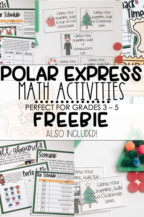 Polar Express Steam Activities, Polar Express Reading Activities, Polar Express Math Activities, Polar Express Activities 3rd Grade, Polar Express Classroom Activities, Polar Express Day At School, Polar Express Lesson Plans, Polar Express Lessons, December Homeschool