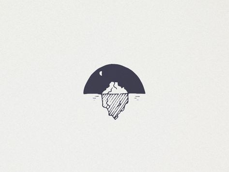 Minimalistic Iceberg by Michael Rayback on Dribbble Antarctica Tattoo Ideas, Iceberg Tattoo Minimal, Antarctica Tattoo, Glacier Tattoo, Ice Tattoo Ideas, Iceberg Tattoo, Ice Tattoo, Alaska Tattoo, Outdoor Tattoo