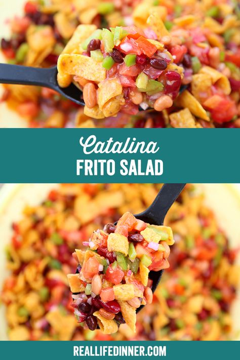 Catalina Taco Salad Recipe, Bean Salad With Catalina Dressing, Salads With Catalina Dressing, Frito French Dressing Salad, Catalina Dressing Recipes Dinners, Frito Bean Salad, Mexican Salad With Catalina Dressing, Fritos Salad With Catalina Dressing, Mexican Salad With Fritos