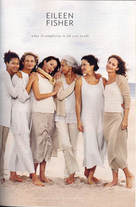 Eileen Fisher, old ad campaign for summer Eileen Fisher Summer, Harmony Color, Eileen Fisher Style, Quoi Porter, Summer Capsule, Advanced Style, Ageless Beauty, Aging Beautifully, Fashion Over 50