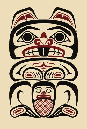 Beaver I -April White Arte Haida, Alaska Art, Native Tattoos, Native Artwork, Pacific Northwest Art, First Nations Art, Haida Art, Pole Art, Inuit Art