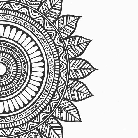 Side Mandala Art, Pen Mandala, Pen Art Doodle, Saas Website, Watch Drawing, Rangoli Side Designs, Easy Mandala Drawing, Mandala Doodle, Pencil Sketch Images