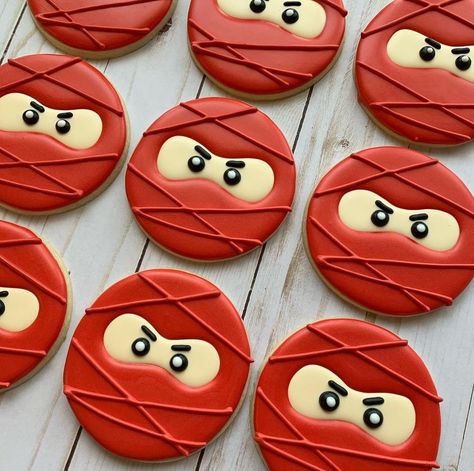 Martial Arts Cookies, Ninja Warrior Cookies Decorated, Ninja Birthday Cupcakes, Ninja Cupcake Cake, Ninja Cookies Decorated, Ninja Themed Birthday Cake, Ninja Bday Cake, Ninja Cookies, Ninja Cupcakes