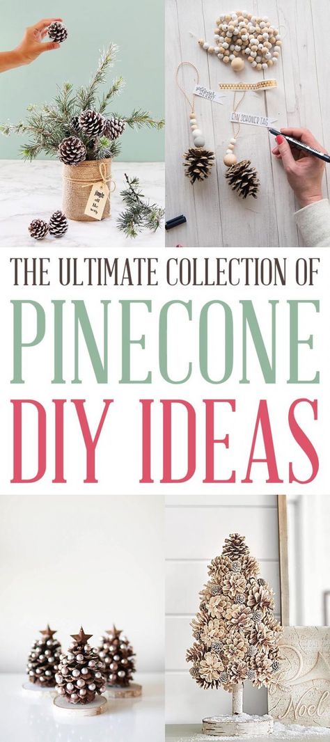 The Ultimate Collection of Farmhouse PINECONE DIY Ideas - The Cottage Market Pinecone Diy, Pine Cone Christmas Decorations, Pinecone Centerpiece, Cones Diy, Pinecone Crafts Christmas, Banquet Ideas, Pinecone Garland, Pine Cone Christmas Tree, Pine Cone Art