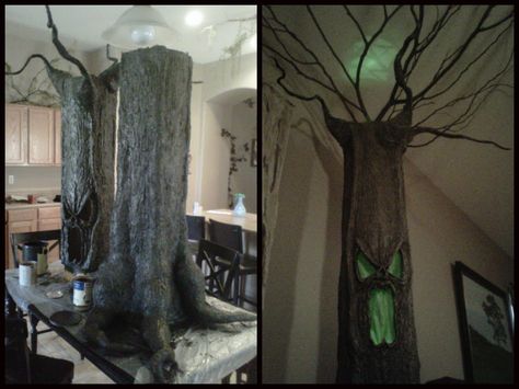 Transform your home into a haunted house for #Halloween, complete with a haunted forest! #QUIK-TUBE® #BuildingForms #WhatAmericaIsMadeOf  #DIY #HolidayDecor #Halloween #HauntedHouse #TrickOrTreat Haunted Tree, Haunted Forest, Manualidades Halloween, Halloween Trees, Halloween Decorations Indoor, Halloween Inspiration, Halloween Props, Halloween Projects, Fete Halloween