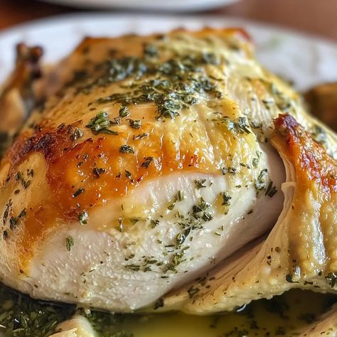 Herb Butter Turkey Recipe Herbed Butter For Turkey, Herb Butter Turkey, Butter Basted Turkey, Basting A Turkey, Butter Turkey, Turkey Roasting, Turkey Seasoning, Brunch Salad, Compound Butter Recipe