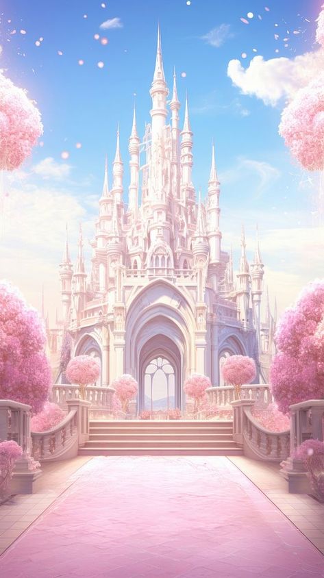 Pink Castle Background, Anime Palace, Palace Background, Princess Background, Fantasy Palace, Dreamy Castle, Palace Aesthetic, Zepeto House Background, Gacha Backgrounds Outside