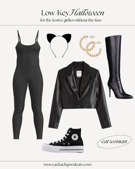 Low Key Halloween Costumes, Minimal Halloween Costume, Low Effort Halloween Costume, Sweat Jumpsuit, Outfit Leather Jacket, Fall And Winter Outfits, Boots Women, Seasonal Fashion, Boots Outfit