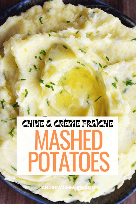 Irresistibly Creamy Mashed Potatoes. Crème fraîche adds a creamy taste and consistency to these classic mashed potatoes. Pies Thanksgiving, Classic Mashed Potatoes, Potato Gravy, Food Network Chefs, Famous Chef, Andrew Zimmern, Best Mashed Potatoes, Mashed Potatoes Recipe, Potato Rice