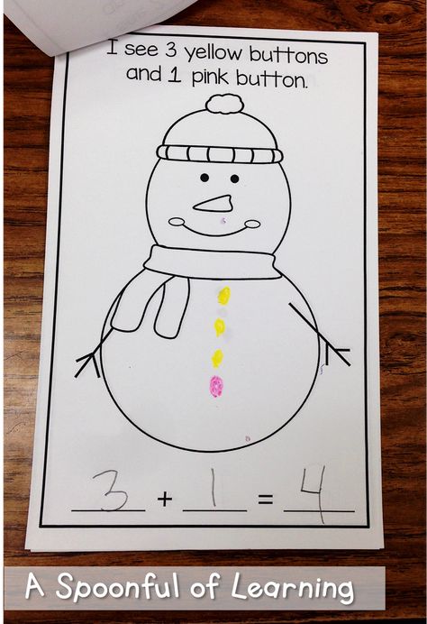 A Spoonful of Learning: Snowman Fun! February Kindergarten, Winter Centers, Snowman Activities, Winter Kindergarten Activities, Sneezy The Snowman, January Kindergarten, Math Story Problems, January Math, December Kindergarten