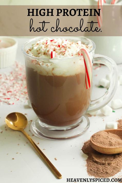 This delicious protein hot chocolate with collagen recipe consists of only two ingredients, takes only three to four minutes to prepare, and offers 32 grams of protein per serving! #highproteindiet #highproteinrecipes #highproteinsnack #protein #proteinrecipe #collagen #healthyliving #healthylifestyle #healthydrink #healthyweightloss #healthy #hotchocolate Protein Powder Hot Chocolate, Protein Hot Chocolate, Workout Recovery Drink, Benefits Of Collagen, Collagen Recipes, Daily Nutrition, Low Calorie Drinks, Vital Proteins, Collagen Protein