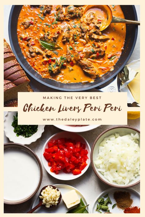 Best Chicken Livers Recipe, Chicken Livers Peri Peri South Africa, Chicken Liver Peri Peri Recipe, Peri Peri Livers Recipe, Creamy Peri Peri Chicken Livers, Chicken Liver Curry Recipe, Chicken Liver Dinner Ideas, Chicken Liver Curry, Nandos Chicken Livers Recipe