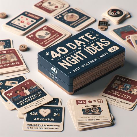 🎉 Spice Up Date Nights with These Fun & Creative Ideas! 👫💌 Tired of the same old dinner and movie routine? Discover the magic of spontaneity with the ‘40 Date Night Ideas’ scratch-off cards! 🌟 From adventurous outings to cozy indoor activities, these cards have it all. With the added touch of memory-recording stickers, each date becomes a cherished memory. ✨Key Highlights: - 40 unique & exciting date ideas tailored for couples - Simple scratch-off format for easy planning - Compact & ideal ... Up Date, Scratch Off Cards, Date Night Ideas, Date Ideas, Date Nights, Night Ideas, Scratch Off, Indoor Activities, Spice Up