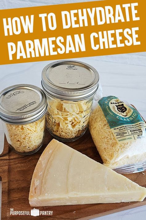 Have you ever wondered how to make fresh parmesan cheese shelf-stable? You can get short-term storage by dehydrating parmesan cheese with these easy-to-follow steps! Food Dehydrator Ideas, Dehydrating Cheese, Purposeful Pantry, Quick Protein Snacks, Dehydrating Food, Quick Protein, Cheese Chips, Hiking Food, Dehydrated Food