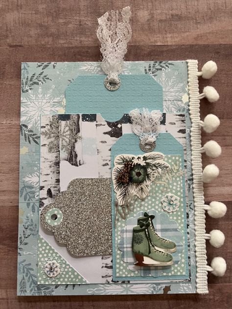 Front Winter Junk Journal Ideas, January Junk Journal, Winter Junk Journal, Fashion Theory, Winter Journal, Scrapbooking Idea, Journaling Challenge, Journal Books, Diy Journal Books