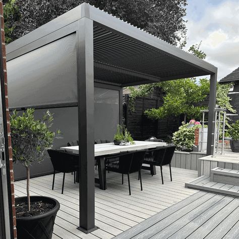 Black Pergola, Free Standing Pergola, Louvered Pergola, Retractable Roof, Outdoor Pavilion, Aluminum Pergola, Outdoor Gazebos, Pergola With Roof, Pergola Patio