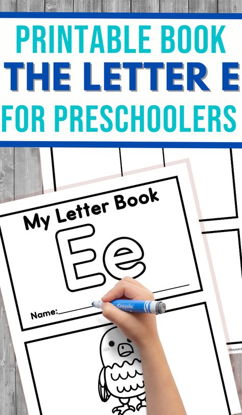 This Letter E Printable Book is perfect for learning all about the letter E! The kids will love being able to have their own printable alphabet book! Letter E Crafts, Letter E Worksheet, Letter E Printable, Make Mini Books, Homeschooling Worksheets, Letter E Activities, Letter E Craft, Letter Learning Activities, Read Letters