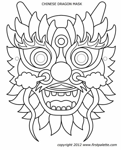 Have the kids create this Dragon Mask in celebration of Chinese New Year. You can have your own parade and the kids can use their masks. Chinese Dragon Mask, Chinese Board, News Years Crafts For Kids, Chinese Mask, Chinese New Year Crafts For Kids, Chinese New Year Activities, Dragon Chino, Chinese New Year Dragon, Dragon Mask