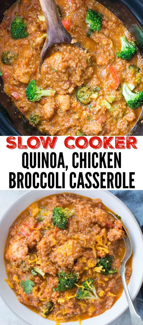 Quinoa Slow Cooker Recipes, Crockpot Broccoli, Slow Cooker Quinoa, Easy Toast, Food Crockpot, Slow Cooker Casserole, Crockpot Ideas, Broccoli Chicken, Chicken Broccoli Casserole