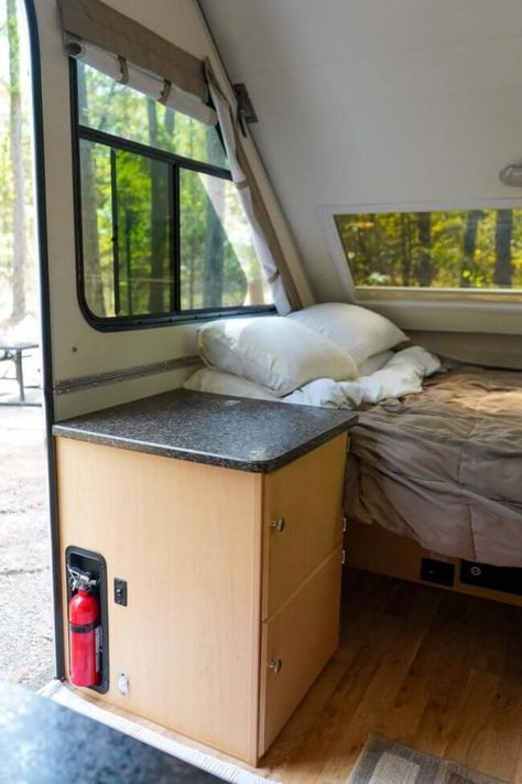 2021 Aliner Ranger 12 Camper Honest Review - The Happiness Function Aliner Camper Interior, Aliner Camper Ideas, Aesthetic Camper, Small Travel Trailer Remodel, Camping In A Tent, Aliner Campers, Small Travel Trailer, A Frame Camper, Dream Camper