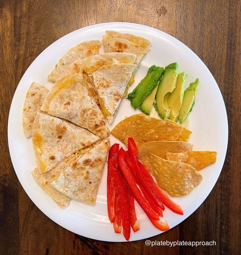 The Plate-by-Plate Approach ® on Instagram: “Quesadillas make a fun and easy lunch or dinner. They are adaptable too - add black beans, shrimp, chicken, pork, or beef to take it up a…” Plate By Plate Approach, Plate By Plate Approach Meals, Beyond Diet, Chicken Quesadillas, Easy Lunch, Food Inspo, Easy Lunches, Quesadillas, Meal Ideas