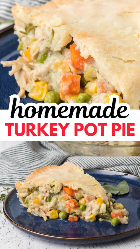 Enjoy this Turkey Pot Pie for dinner tonight! This is not only a great way to use up your Thanksgiving turkey leftovers, but pot pie is a classic comfort food that just about everyone will devour! It’s an easy weeknight dinner the whole family will love! Make it with a homemade or ready-made crust, vegetable side dishes, and some dinner rolls for the ultimate winter dinner. Leftover Turkey Pot Pie, Turkey Pot Pie Easy, Pot Pie With Biscuits, Turkey Noodle Casserole, Turkey Pot Pie Recipe, Winter Sunday, Homemade Chicken Pot Pie, Turkey Pot, Christmas Meal