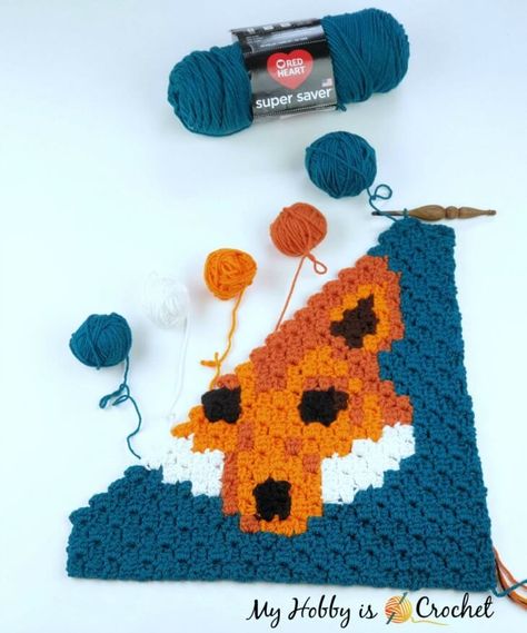 Lava Fox C2C Square in progres Blanket Diy Fleece, Corner To Corner Crochet Pattern, Yarn Images, Crochet C2c Pattern, Corner To Corner Crochet, Crochet Dragon, C2c Crochet, Crochet Blog, My Hobby