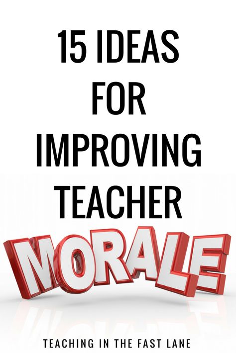 15 ways to improve teacher morale. Plc Ideas Teachers Schools, Faculty Fun Ideas, Team Building For Teachers Staff Morale, Moral Boosters For Teachers, Teacher Encouragement Gifts, Lead Teacher Ideas, Teacher Motivation Ideas, Teacher Recognition Ideas, Team Building For Teachers