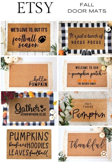 Thanksgiving Door Mat, Fall Door Mats, Fall Board, Mat Ideas, Door Mat Diy, Fall Boards, Outdoor Mats, Holiday Door, Fall Door