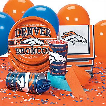 NFL® Denver Broncos™ Party Supplies at Oriental Trading Company. Perfect for football party. Denver Bronco Birthday Party Ideas, Denver Broncos Party Ideas, Denver Broncos Cake, Denver Broncos Logo Svg, Denver Broncos Sublimation, Nfl Broncos, Team Party, Football Theme Party, Denver Broncos Football